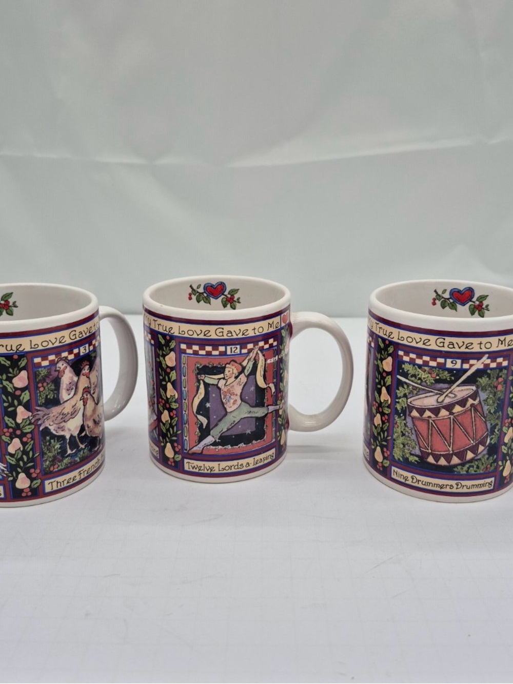 VTG 3 12 Days of Christmas Mugs Betty Whitaker CIC Certified International